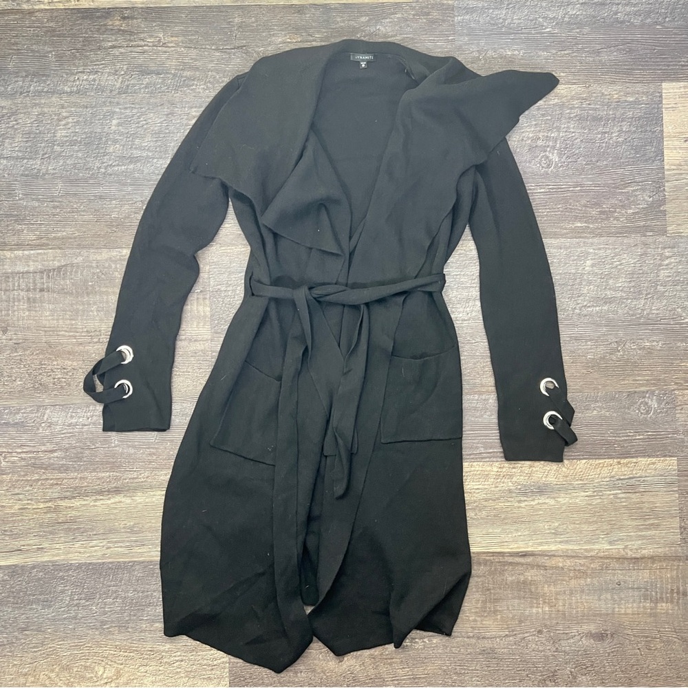 Dynamite Black knit midi length cardigan sweater size XS B131